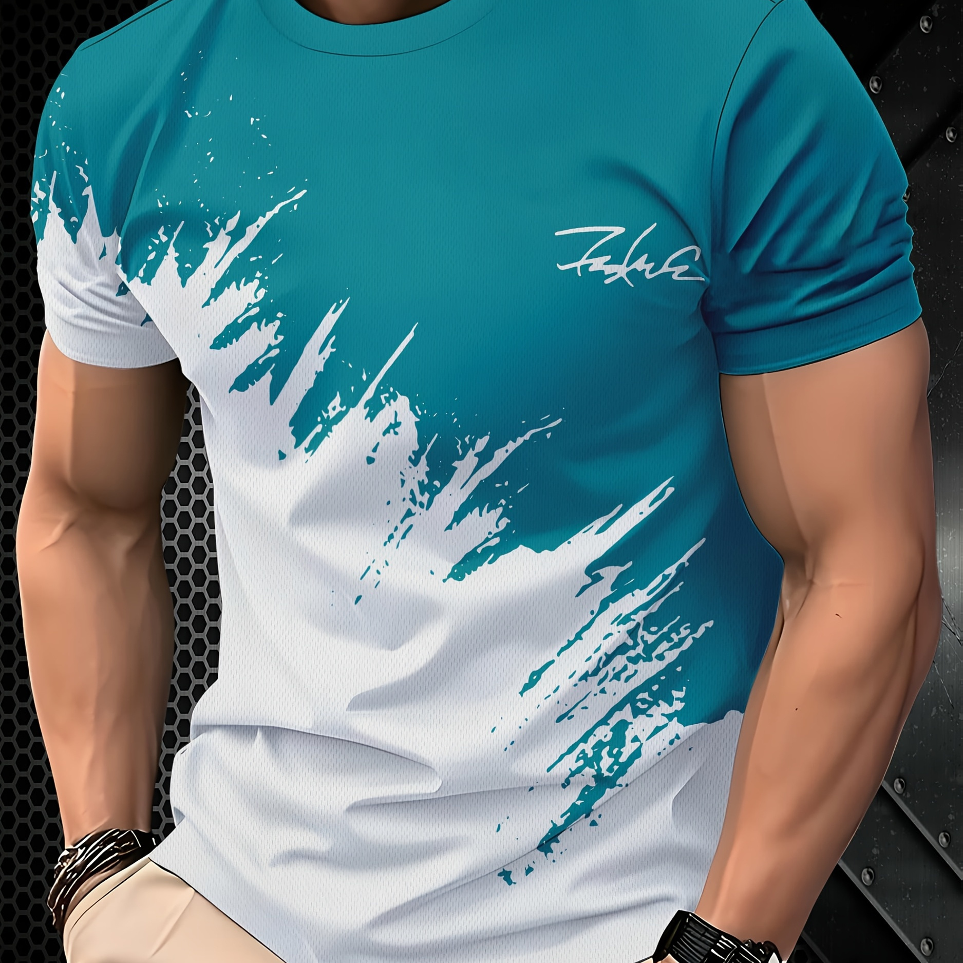 

Men's 3d Print T-shirt - Casual Short Sleeve, Summer Outdoor Wear, Stretch Polyester , Machine Washable