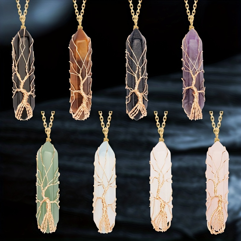 Wire Wrapped Raw Crystal Necklace, Crystal Talisman Necklace, Birthstone  Jewelry, Chakra Necklace -  Canada