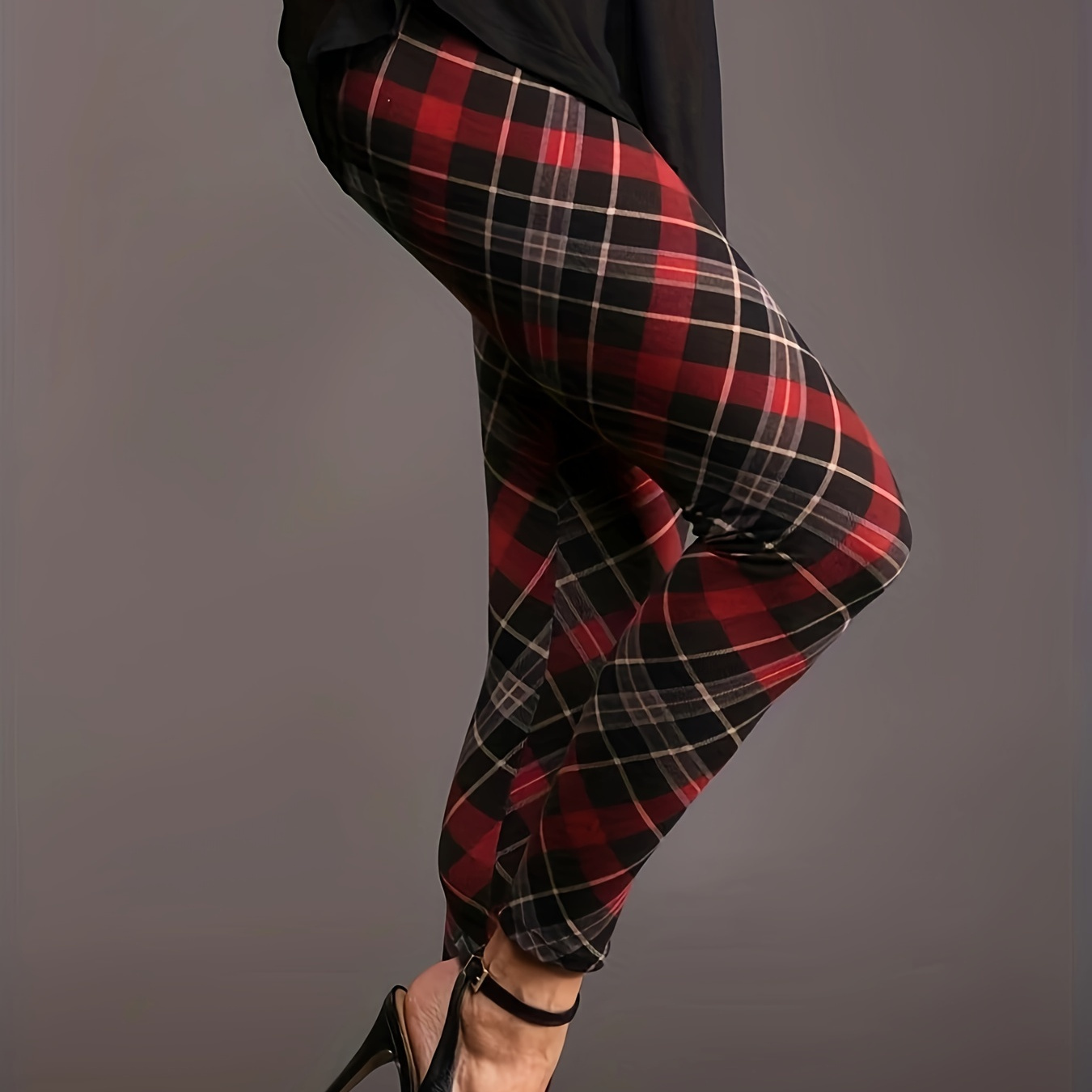 

Jfn Casual Geometric Print Vintage Basics Leggings - High Elasticity, Knit Fabric, Comfort, Polyester 100% - Tight Fit