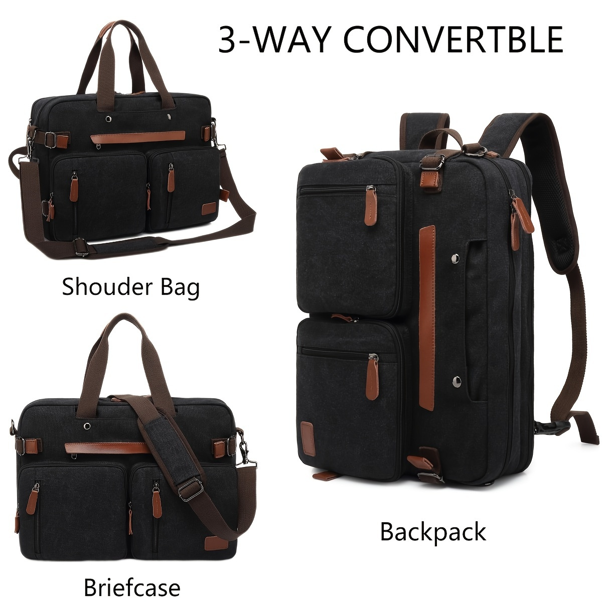 Convertible Laptop Bag, Messenger Bag Shoulder Bag, Multi Functional  Briefcase For Men, For Business School Work Travel, School Bags, Valentines  Gifts
