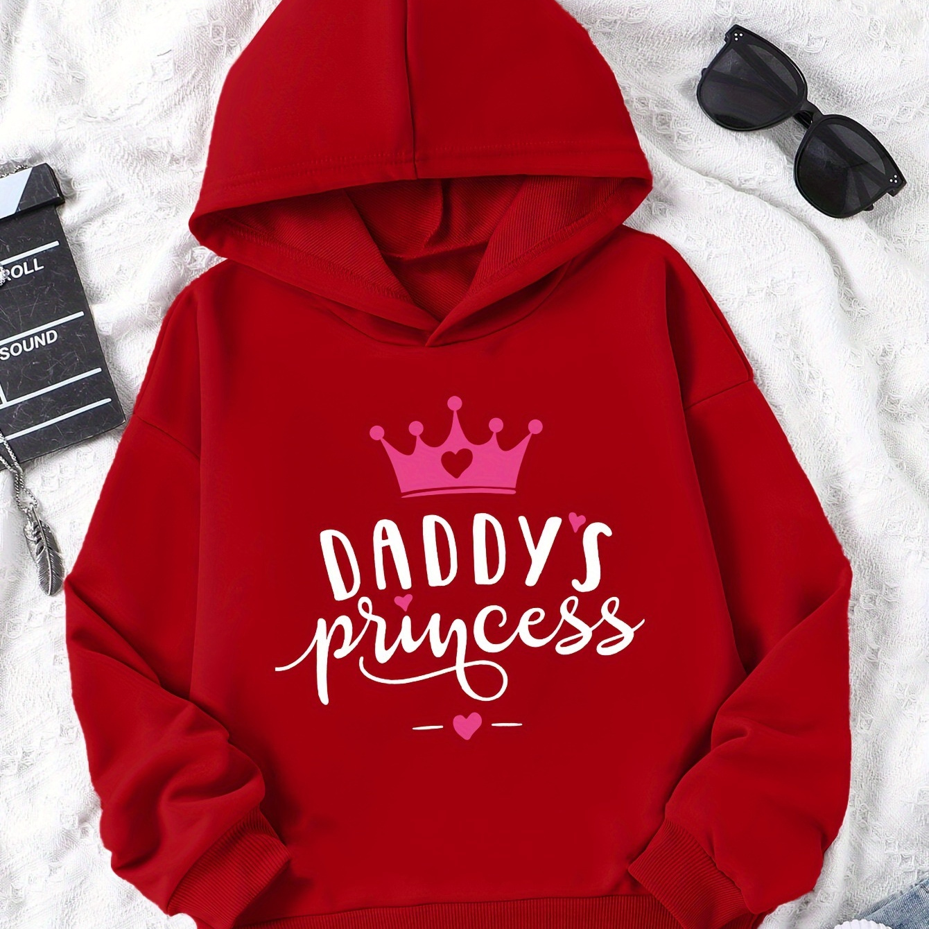 

Print, Girls Cozy Sweatshirt Hoodies, Girls Trendy And Casual Pullover Long Sleeve Hoodies, Girls Tops For Outdoor Activities