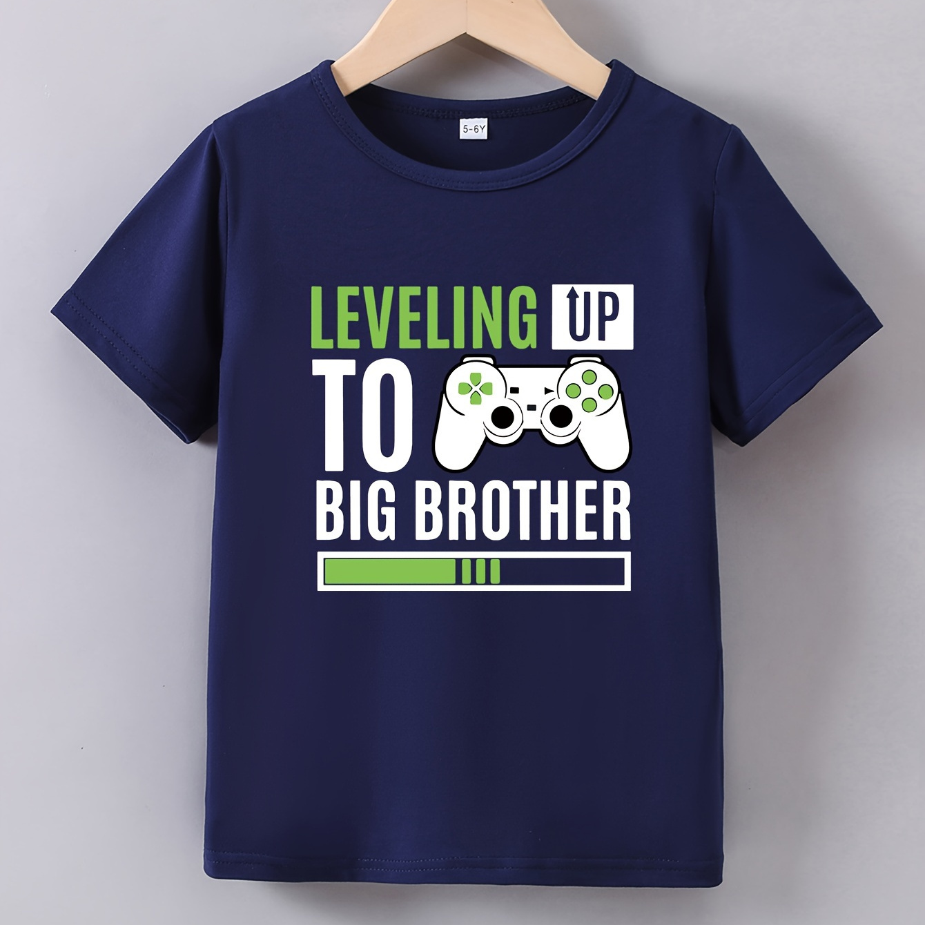 

Big Brother Theme Funny Print, Boys Creative T-shirt, Comfy Crew Neck Casual Tee Top, Trendy Summer Top