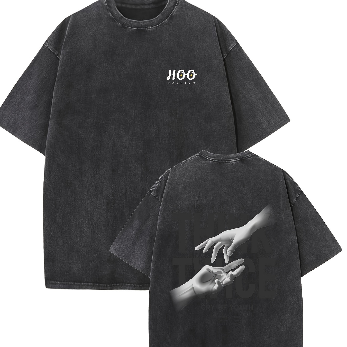 

hands " Print Oversized Cotton Solid Drop Shoulder T Shirts Formen Vintage Streetwear Basic Tees Baggy Hip Hop Unisex Tops Tshirt