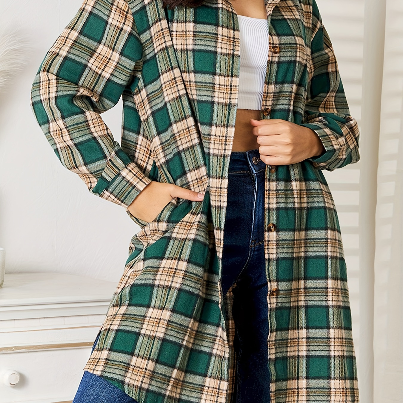 

Collared Neck Long Sleeve Shirt