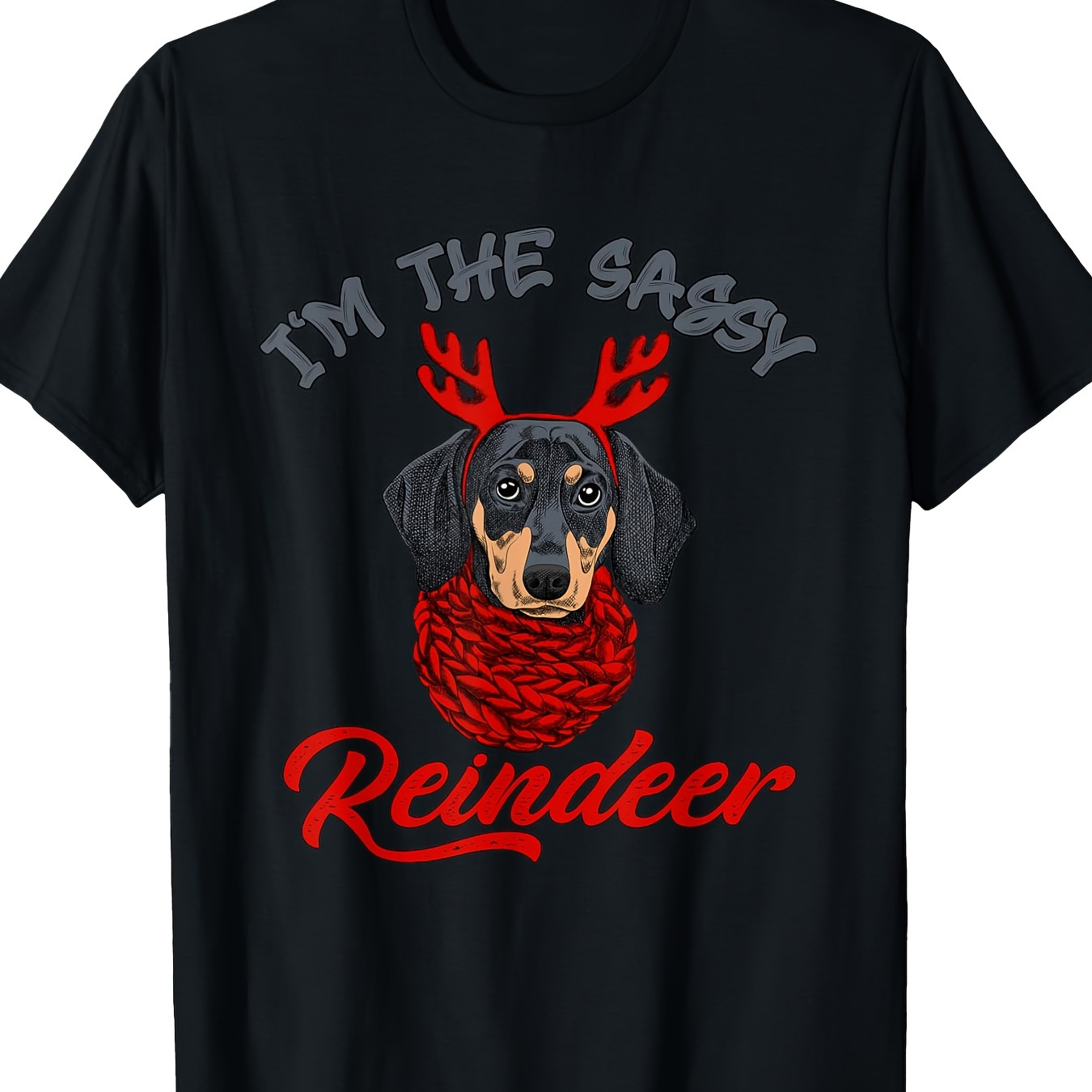 

I'm A Fashionable Reindeer Dachshund Christmas T-shirt220g