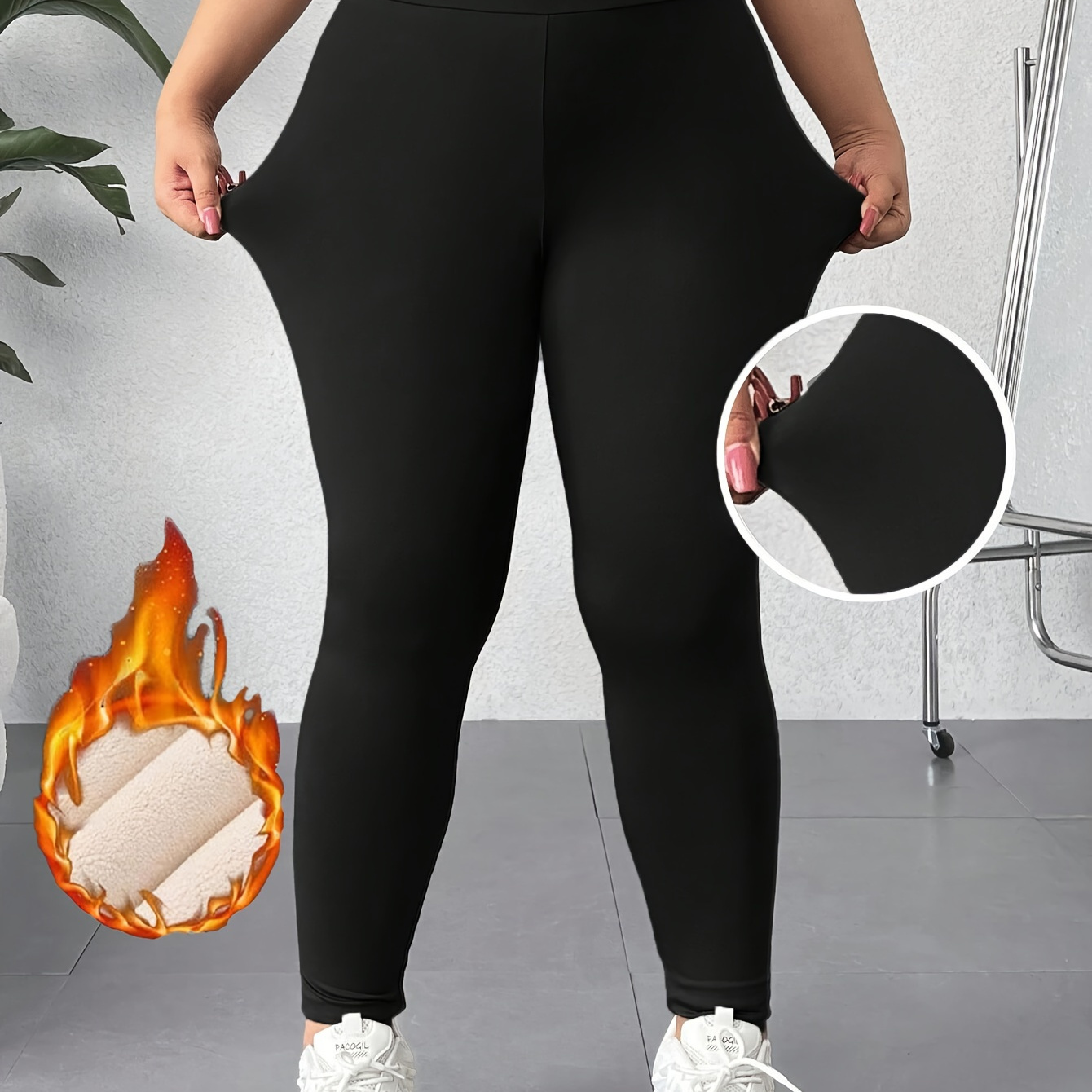 

's Leggings Fleece , -waisted Tights, , , , Plus Size