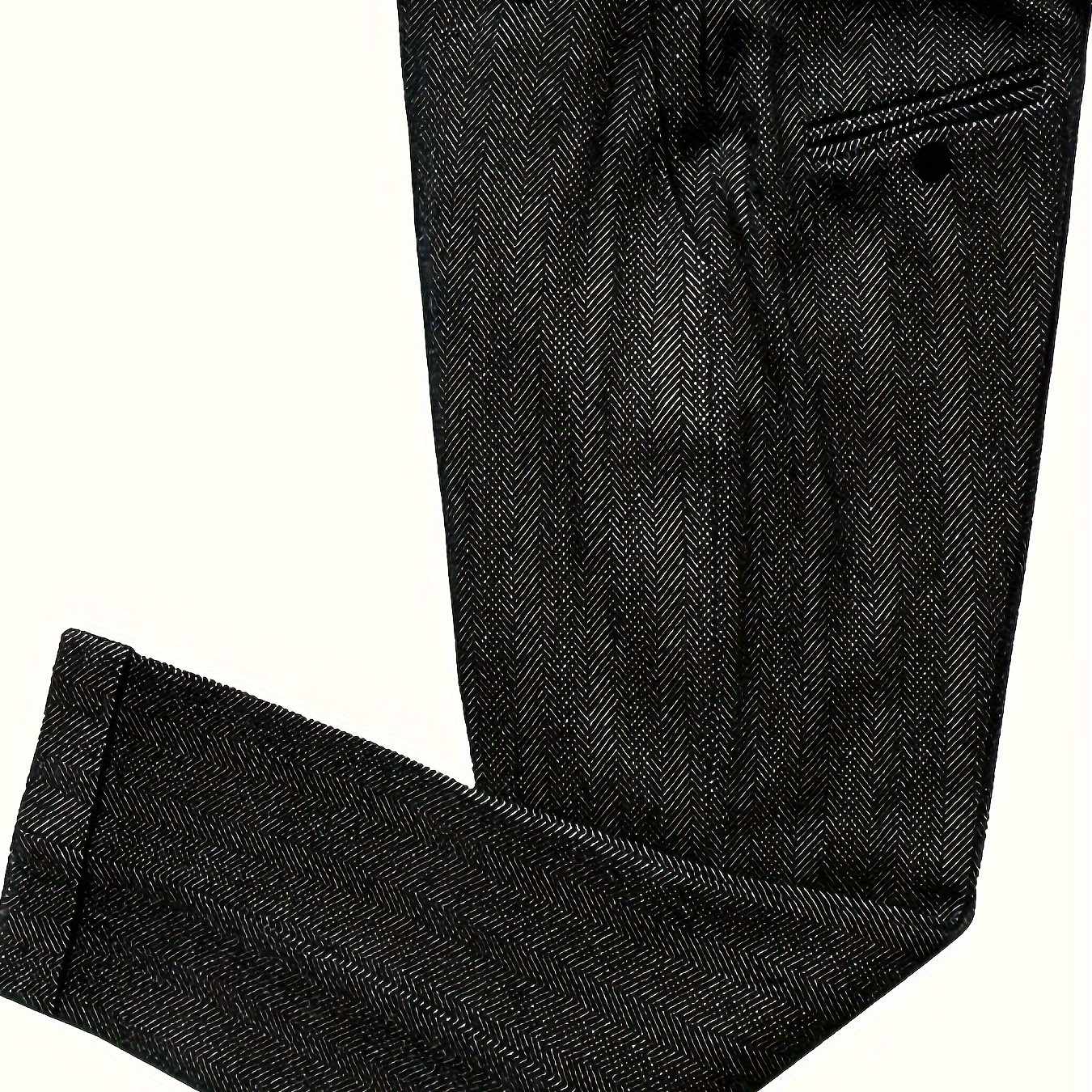 

Men's Retro Dress Suit Pants Wool Flat Front Herringbone Tweed Trousers