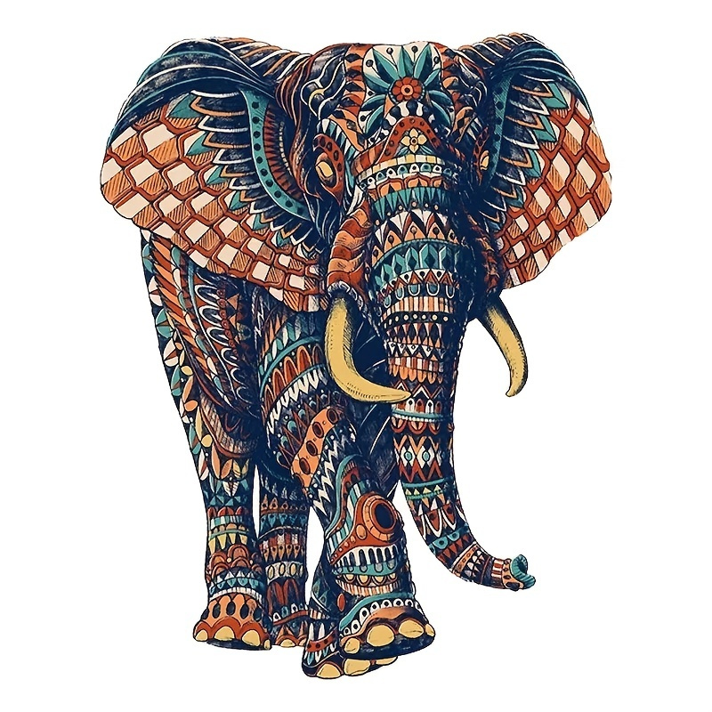 Magic Wooden Elephant Unique Shaped Jigsaw Puzzles