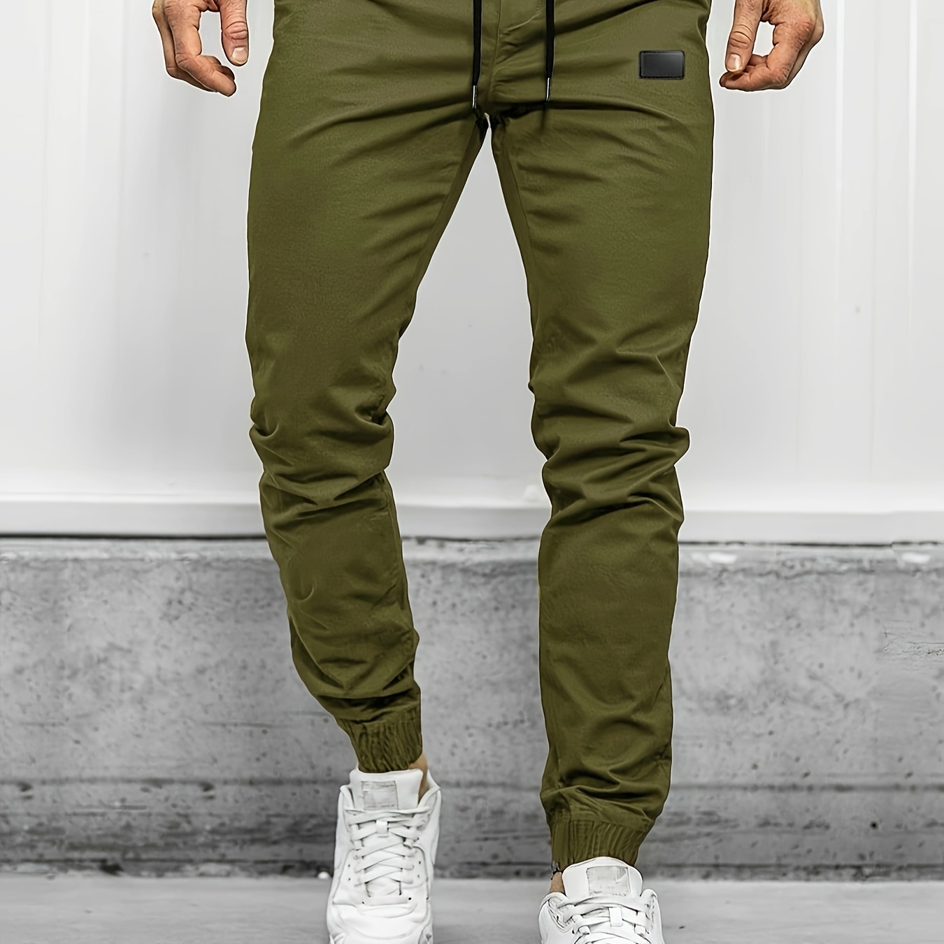 

Men's Chic Daily Long Drawstring Footed Cropped Joggers With 4 Pockets, Outdoor