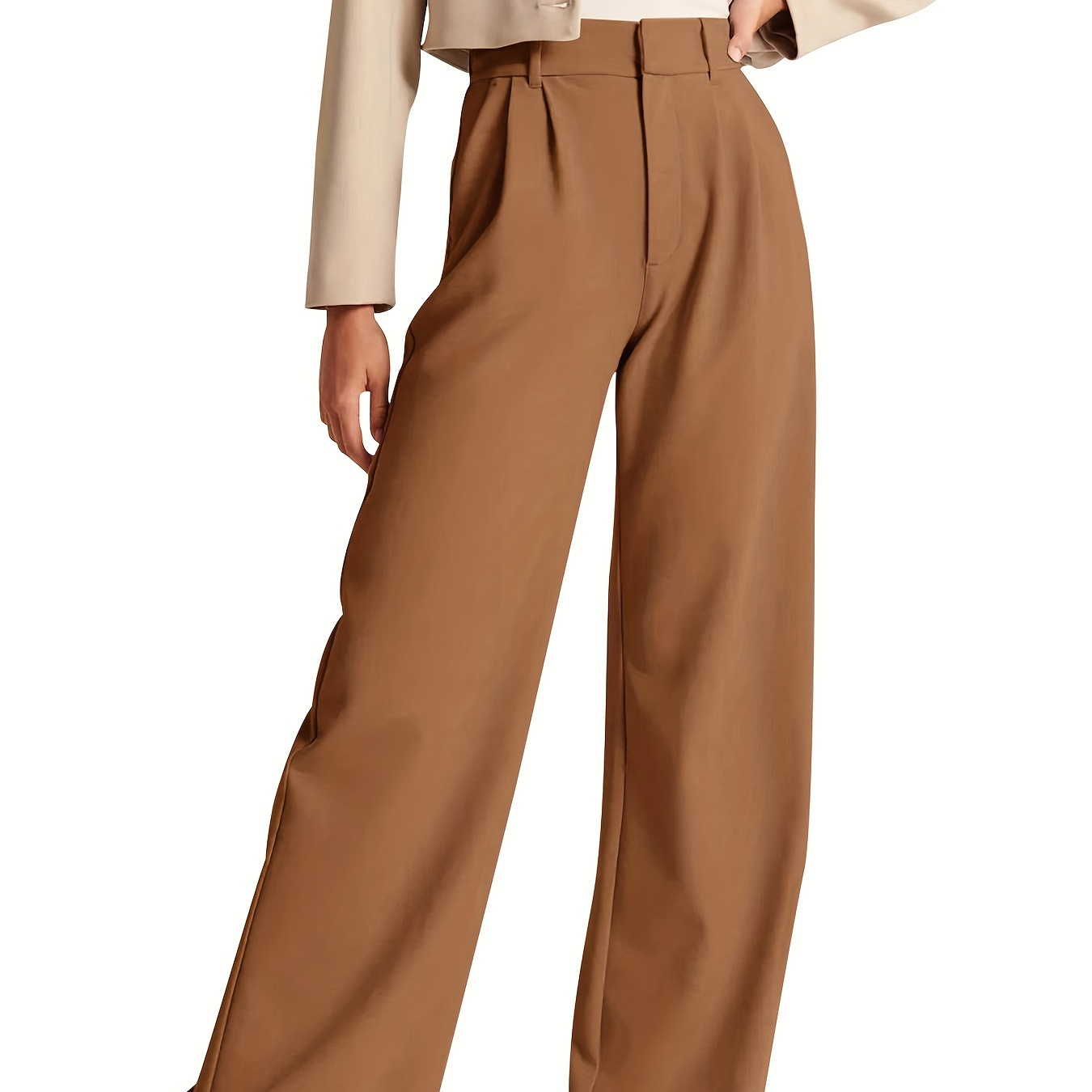 

Women's 2024 Summer Outfits High Waisted Work Pants Business Casual Office Dress Pants Trousers With Pockets