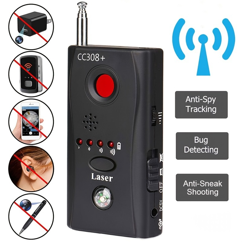 Car GPS Tracker Detector,Hidden Camera Detectors Anti Spy Detector Hidden  Devices Spy Camera Bug RF Listening Device,4 Levels Sensitivity Use for  Home Office 