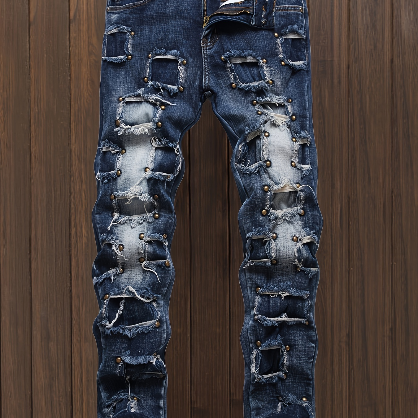 

New Stylish Jeans Slim Fit Stretch Ripped Patched Men's Jeans
