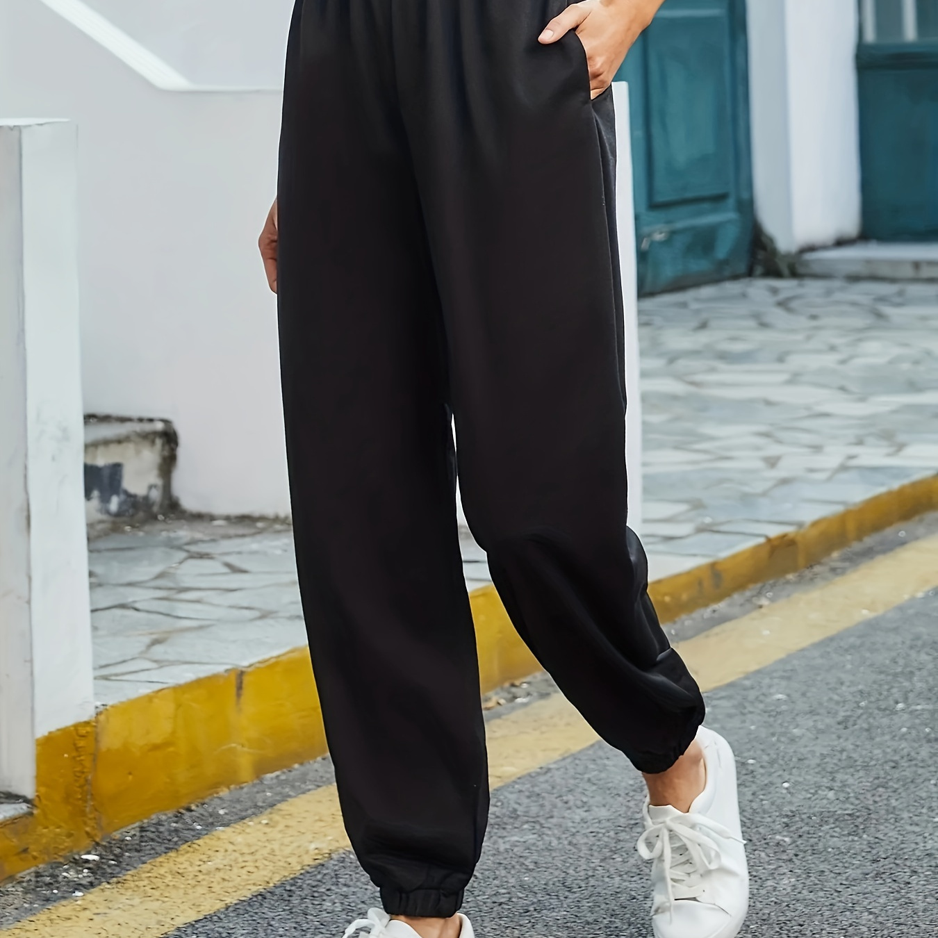 Solid Elastic Waist Sweatpants – Styched Fashion