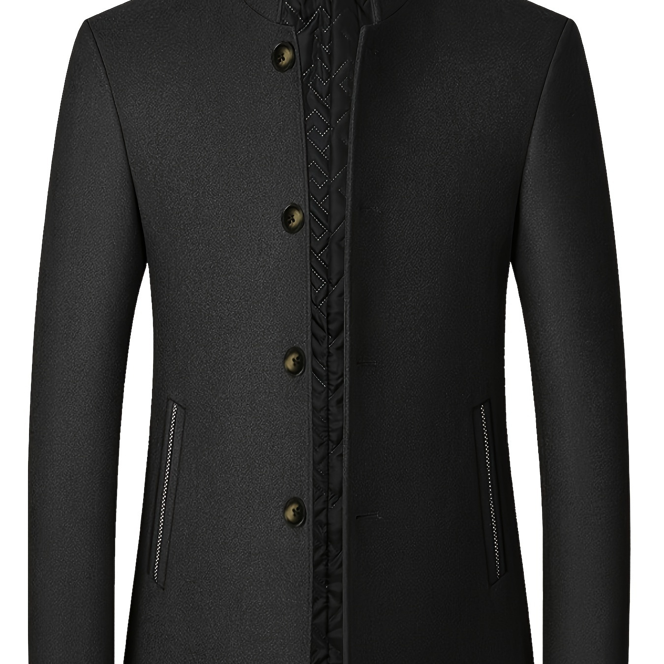 

Veste Décontractée en Mélange de Laine pour Homme - Col , Manches Longues, Boutonnée pour Automne/Hiver