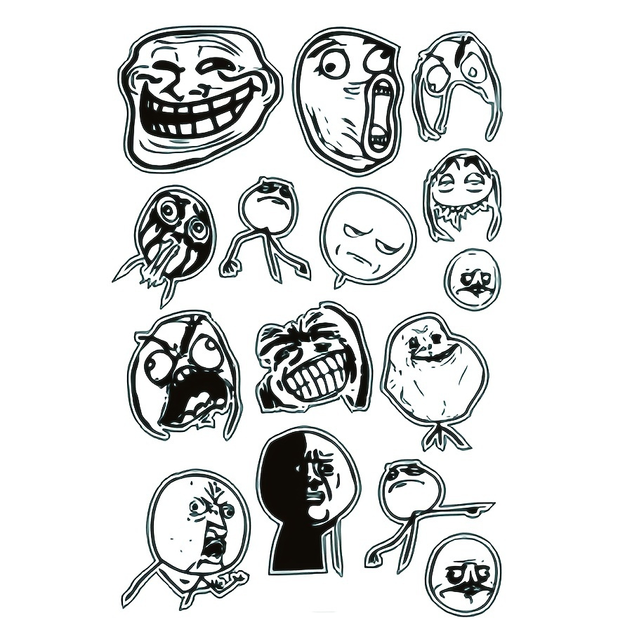 Trollface Sticker SMALL (66x55mm) meme coolface Troll Face