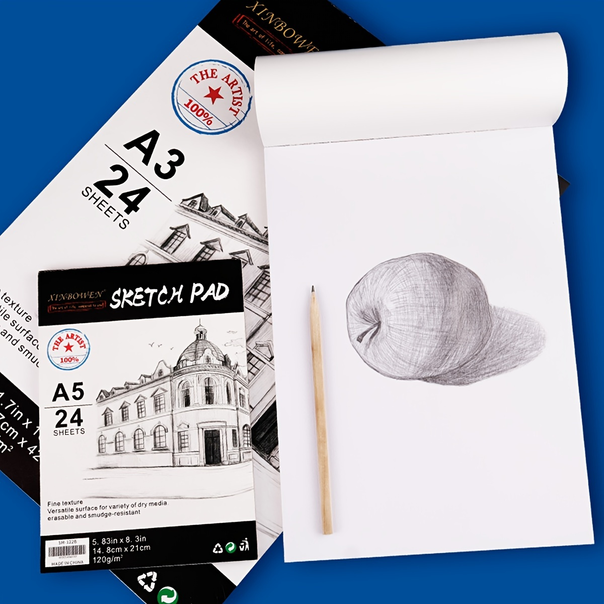 Drawing Pad For Kids, Sketch Book Pad In A3, A4, A5 Size,, Smooth Writing,  Thick Drawing Paper For Students - Temu