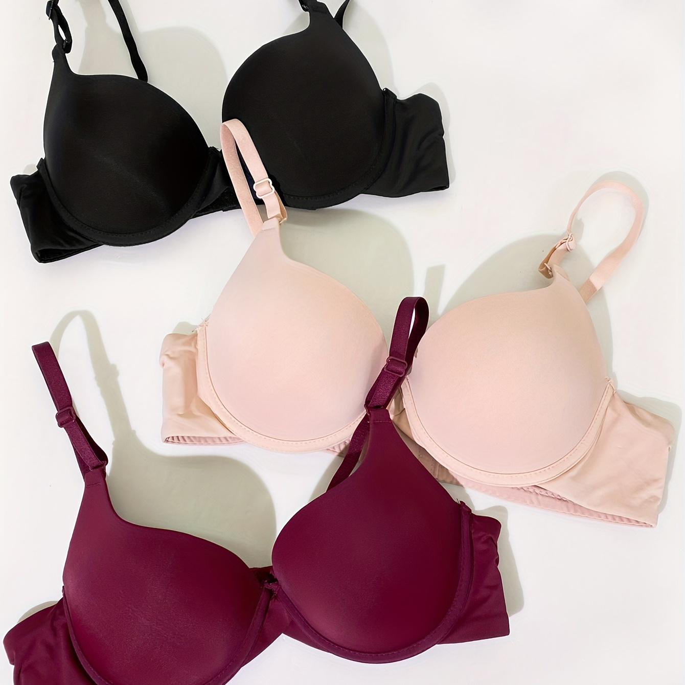 Glossy Thick Cup Everyday Bra Breathable Non slip Push - Temu