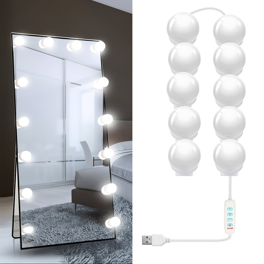 Luces LED para espejo de tocador: 60 luces LED para maquillaje de tocador,  luces LED blancas ultrabrillantes para espejo con control táctil regulable  para mesa de tocador y Ba YONGSHENG 8390613222718