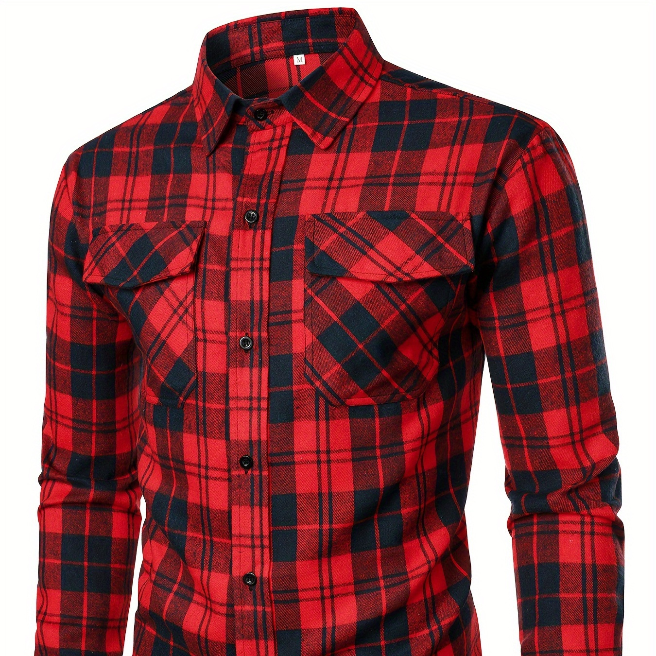 

Men's Plaid Pattern Print Long Sleeve And Button Down Lapel Shirt With Dual Breasted Pockets, Classic And Chic Tops For Outdoors Wear