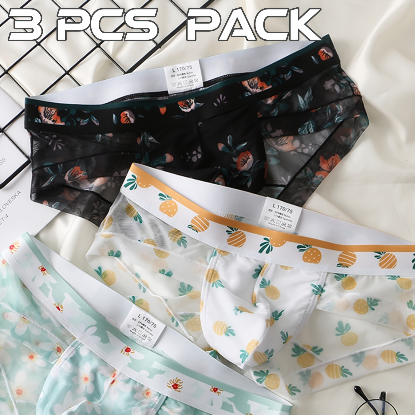 unidades calzoncillos hombre estampado floral malla Temu Ecuador