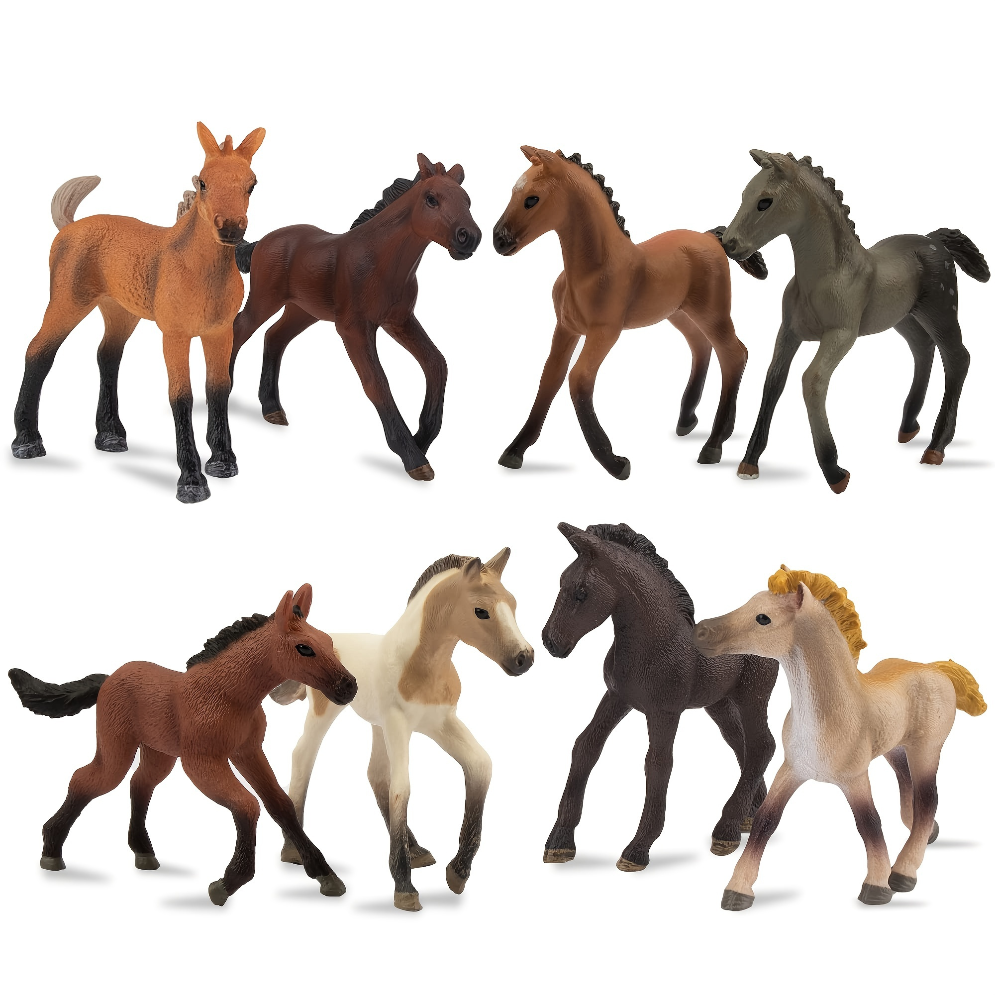 Jogo realista das estatuetas do pônei do cavalo, figuras animais