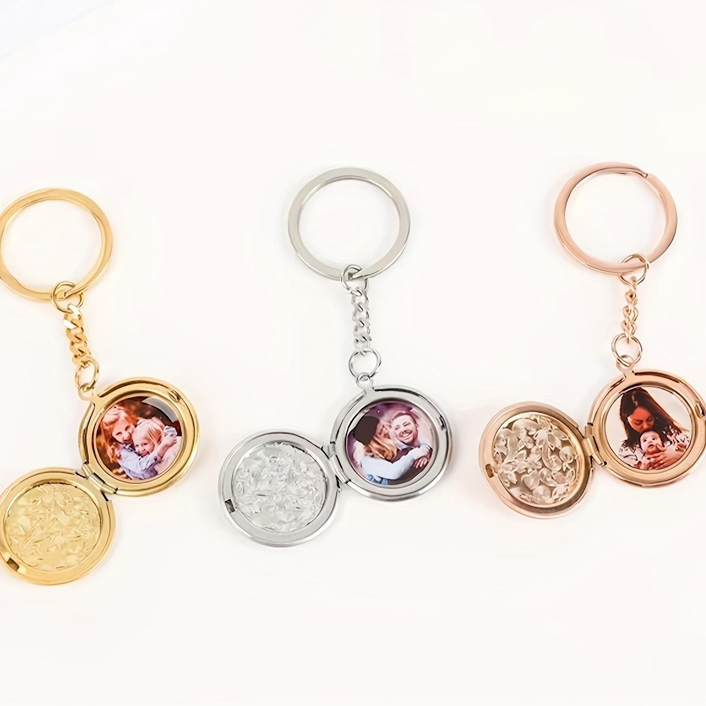 

Custom Photo Keychain - Personalized Stainless Ring For Couples, Perfect Valentine's Day & Anniversary Gift