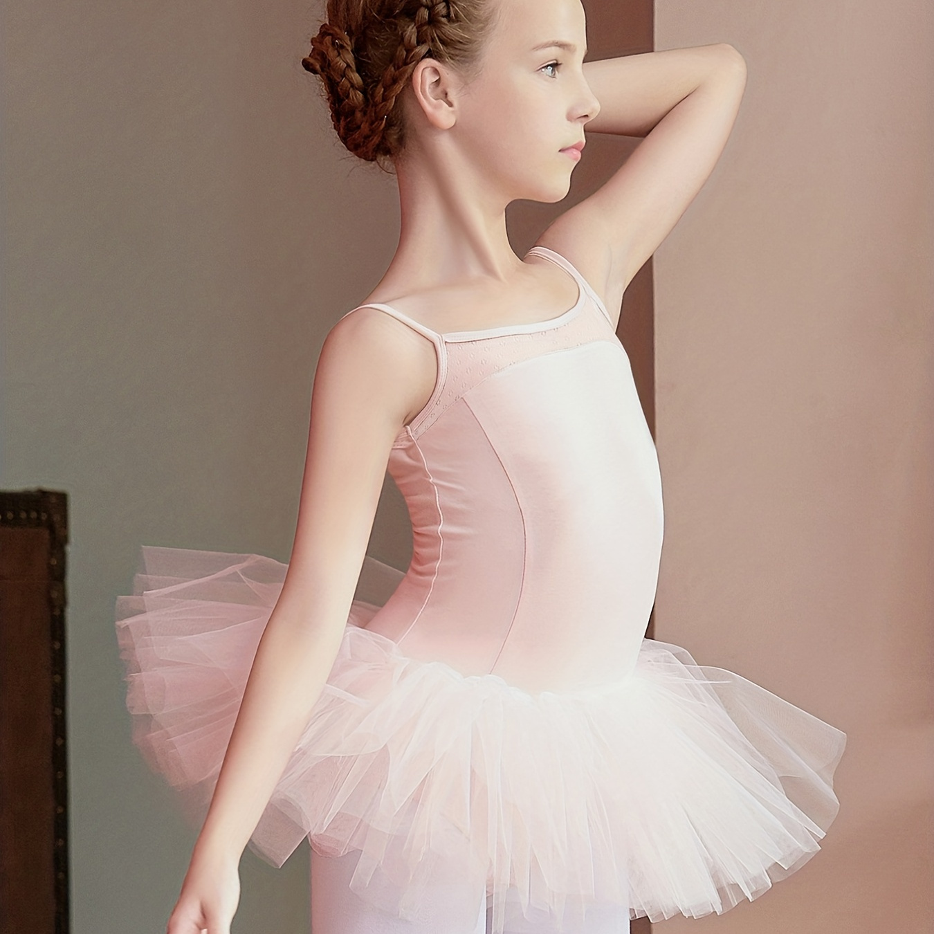 ZRFNFMA Robe de danse pour enfant - Tutu - Rose - 160 cm 