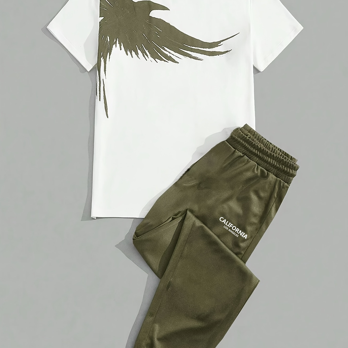 

Summer Eagle Outfit - Round Sleeve Tee & Long Pants Set, For &