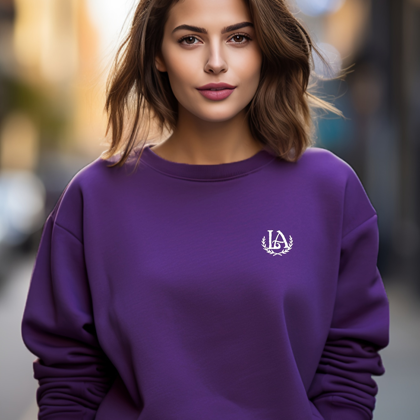 

Letter Graphic Crew Neck Sweatshirt, Loose Casual Pullover Sports Sweatshirt, Women's Activewear