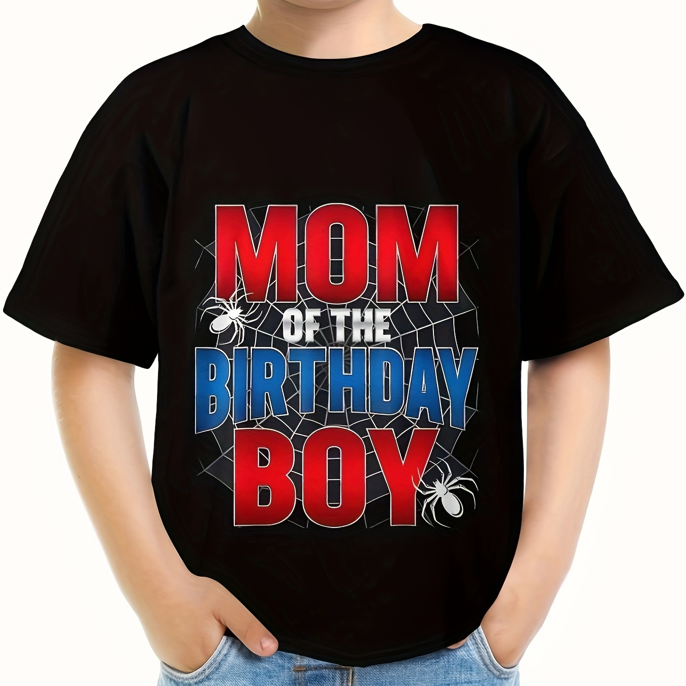 

Mom Of The Matching Spider Web T- For The Man , Teenager Tee, Fit Tee, To