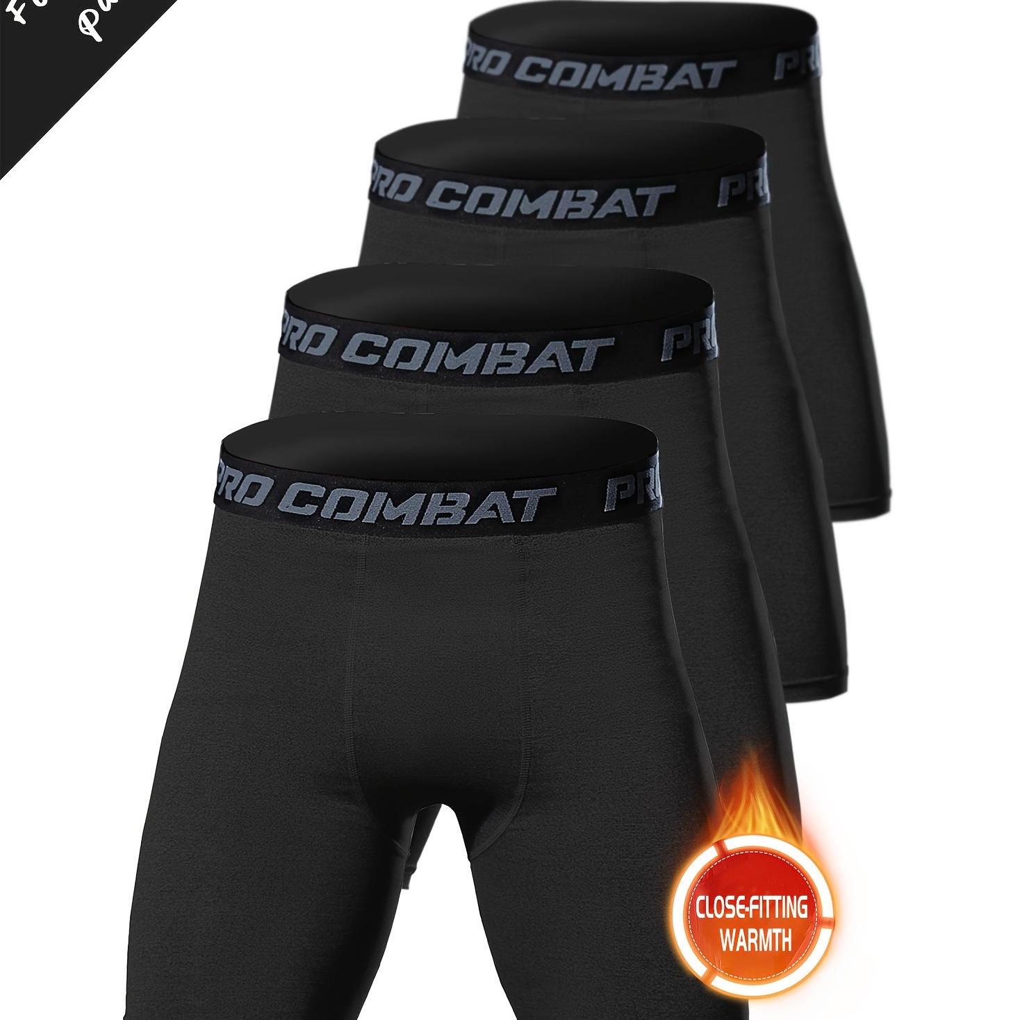 

4pcs Men's Compression Sport Boxer Briefs: Breathable, Quick Drying & Performance For Outdoor Fitness & Training!