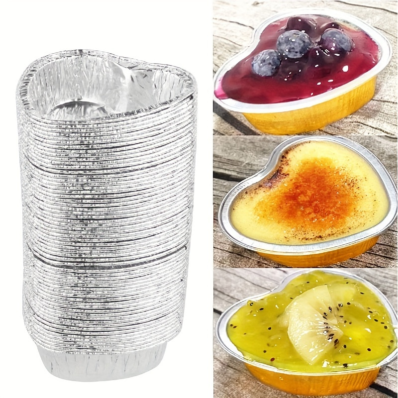 Aluminum Foil Mini Heart Cake Pan 10 20 Disposable Heart - Temu