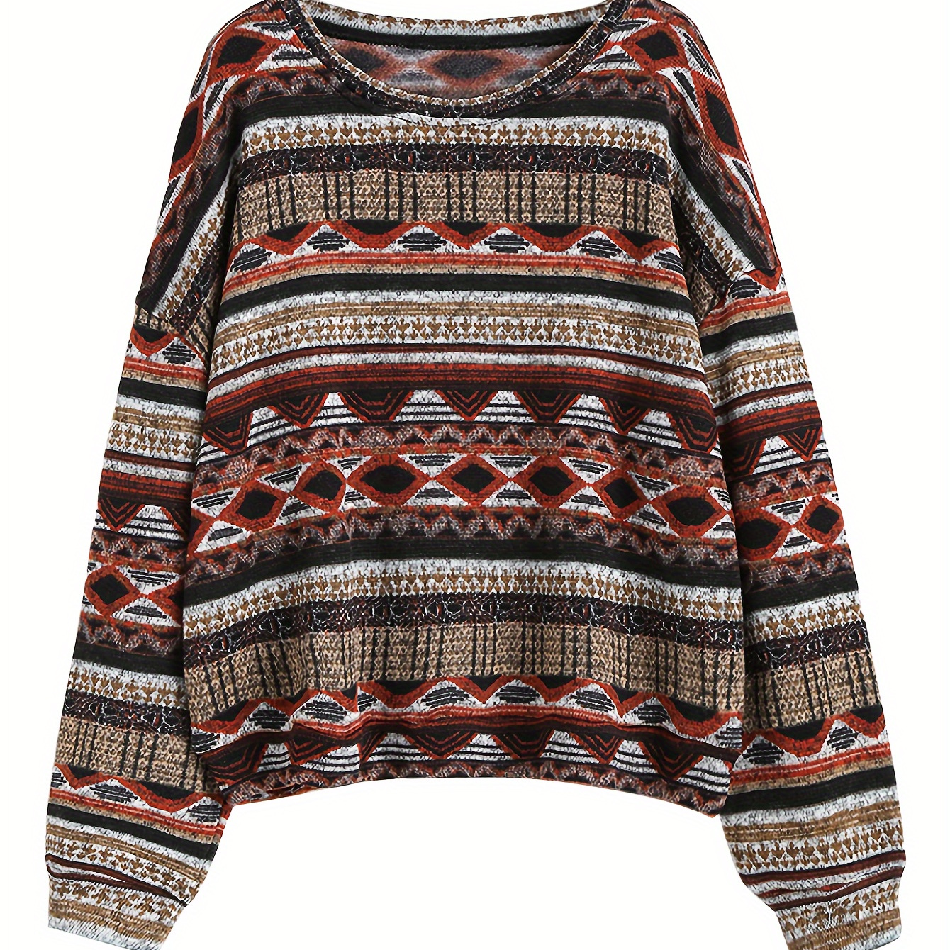 

Zaful Ethnic Geo Pattern , Long Sleeve For Fall & , Women's Clothing