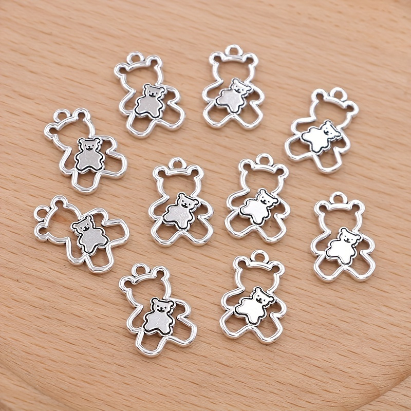 

Lot de 10 Pendentifs Charm Plaqué Argent pour Maman et Enfants, pour la Fabrication de Bijoux, Bracelets et DIY