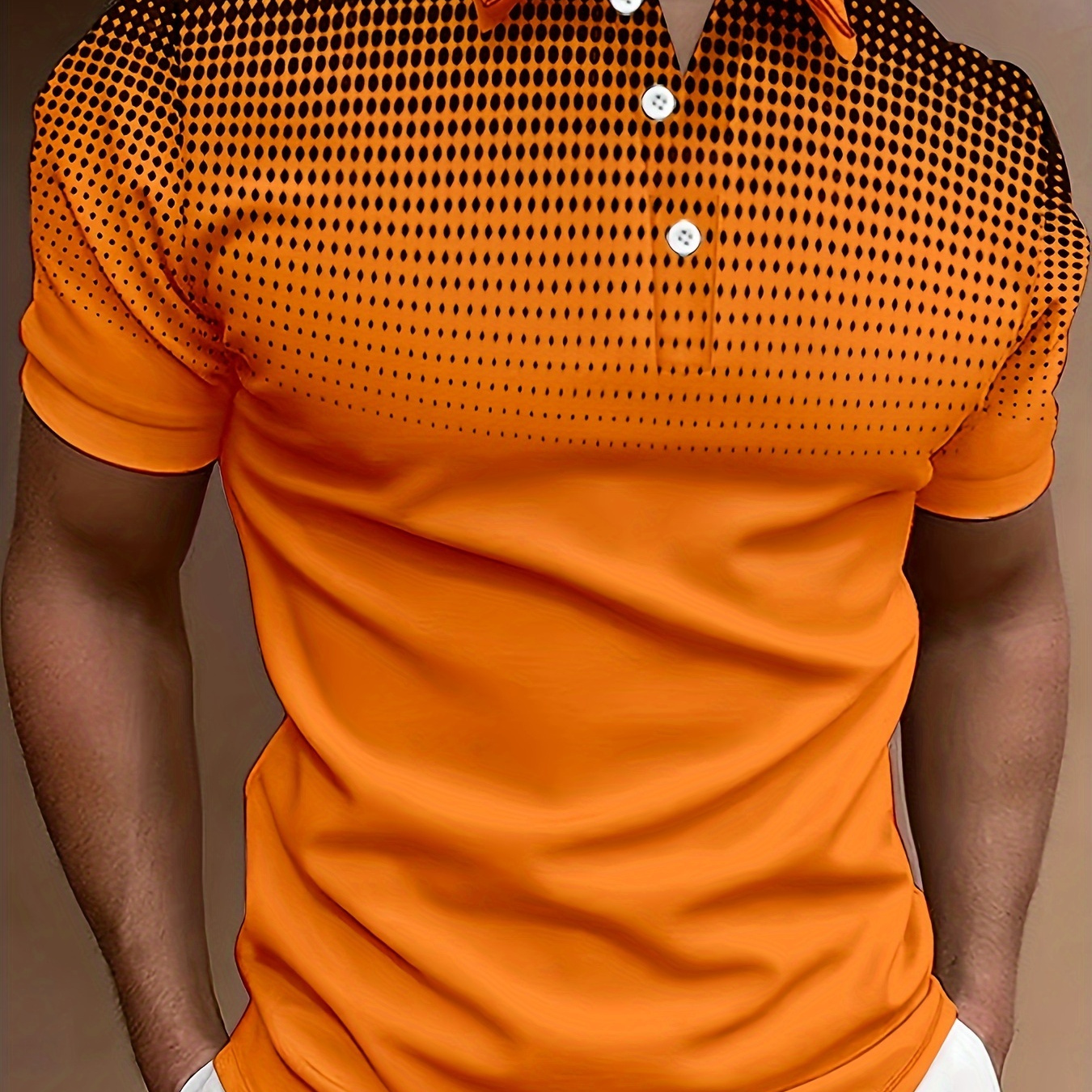 

Plus Size Men's Color Matching Golf Shirt, Casual Lapel Short Sleeve Buttoned Shirt For Outdoor