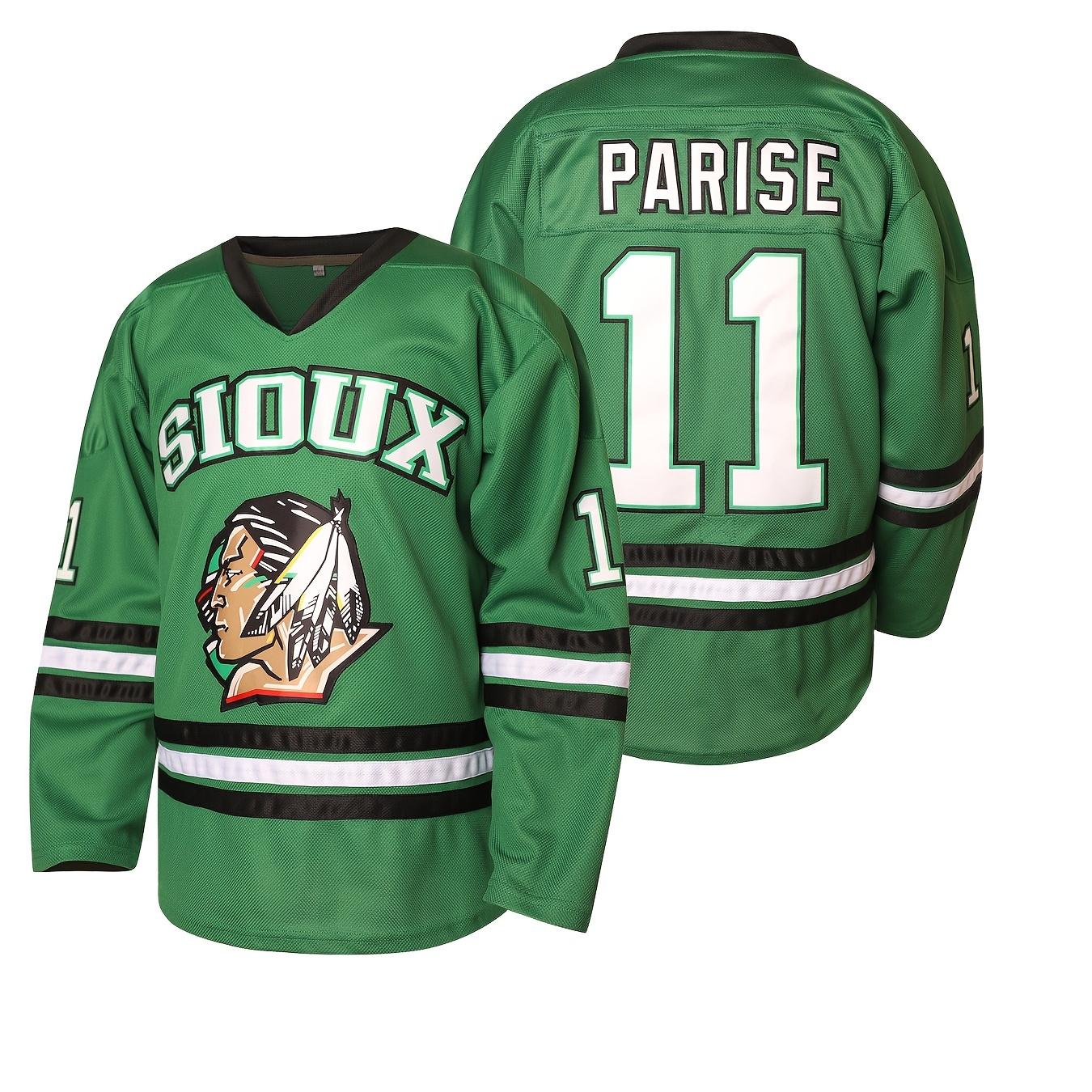 

Ice Hockey Jersey #11, Polyester V-neck Sweatshirt With Embroidered Name & Number, Loose Fabric For Adult, Sports Style