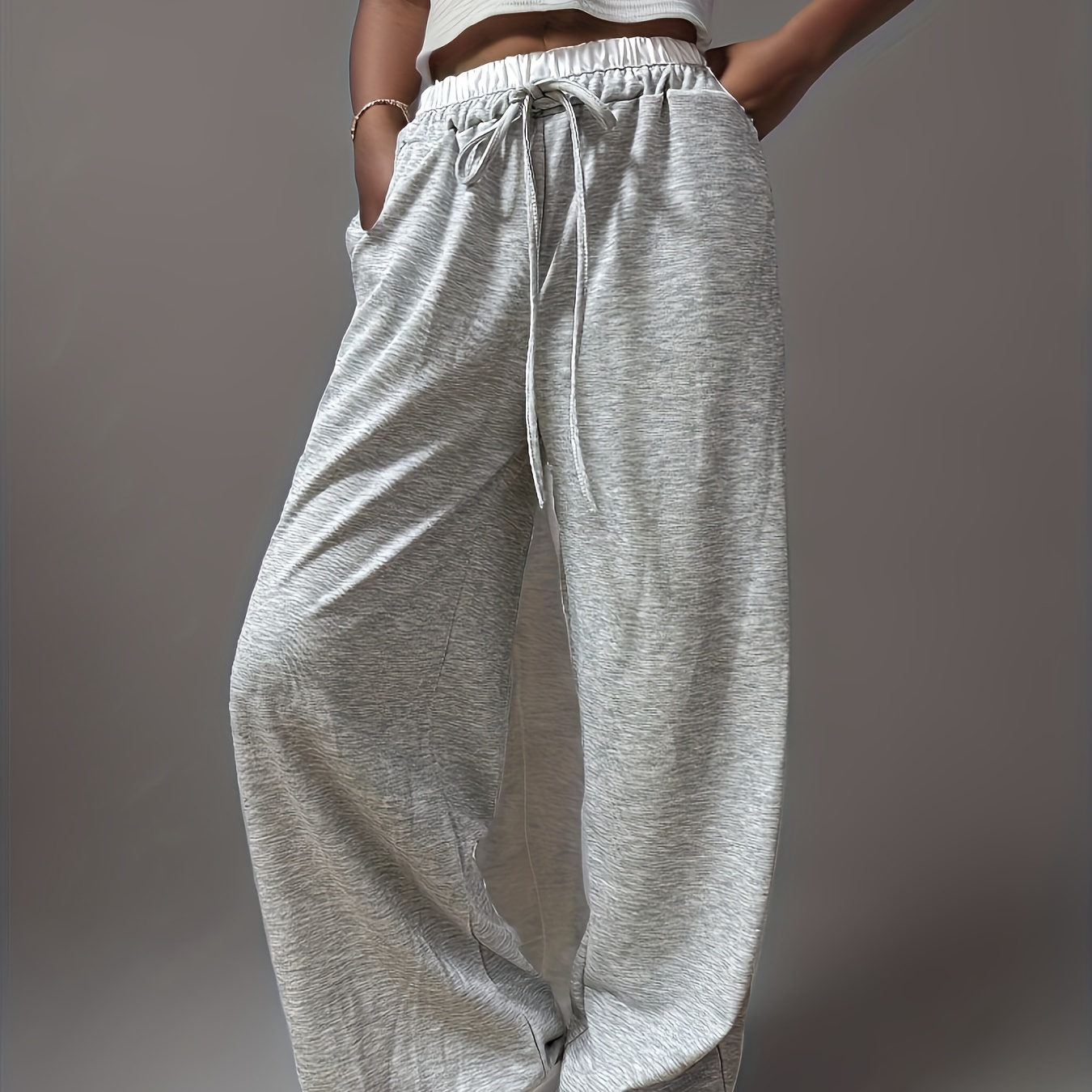 

Polyester Drawstring Pants , Straight Leg Trousers, - Sweatpants For Adults