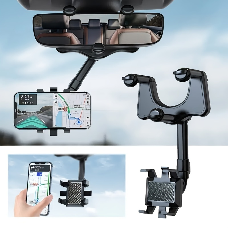 

1pc 2022 New Universal Rotatable And Retractable Car Phone Holder, Multifunctional 360° Rear View Mirror Holder For Car