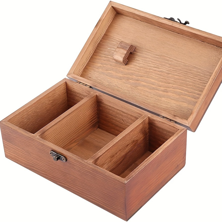 Aosekaa Wooden Sewing Box Sewing Box Basket Empty Box DIY Storage Case for  Thread Scissors Thimble Wood Sewing Basket Needlework Box