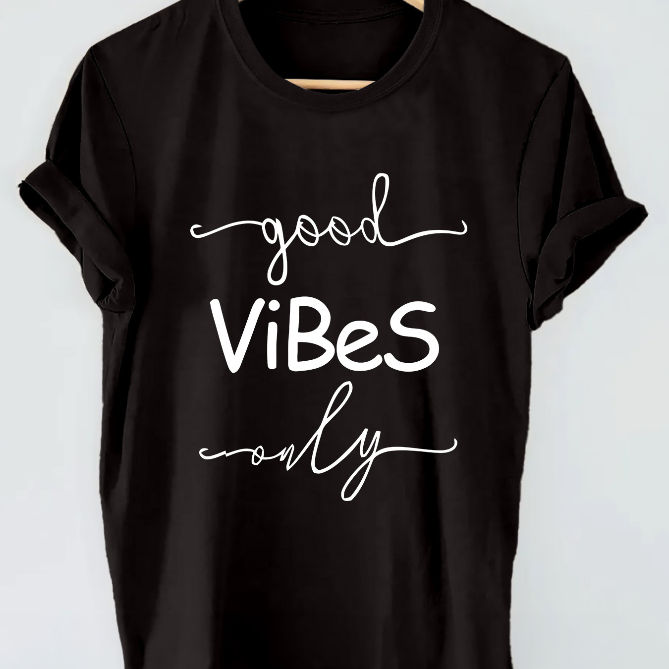 

Letter Print T-shirt, Short Sleeve Crew Neck Casual Top For Summer & Spring, Women's Clothing