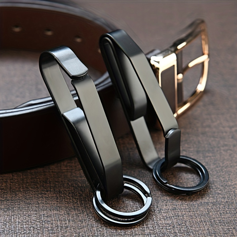 Liangery Keychain for Men, Belt Keychain Leather Belt Loop Key Holder Belt Key Chain Clips with Detachable Keyring for Men