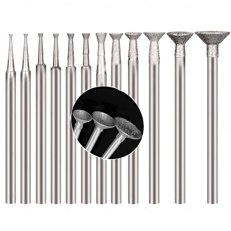 12 Pieces Electric Coarse Grit Gold Steel Stone Grinding Bits Jade