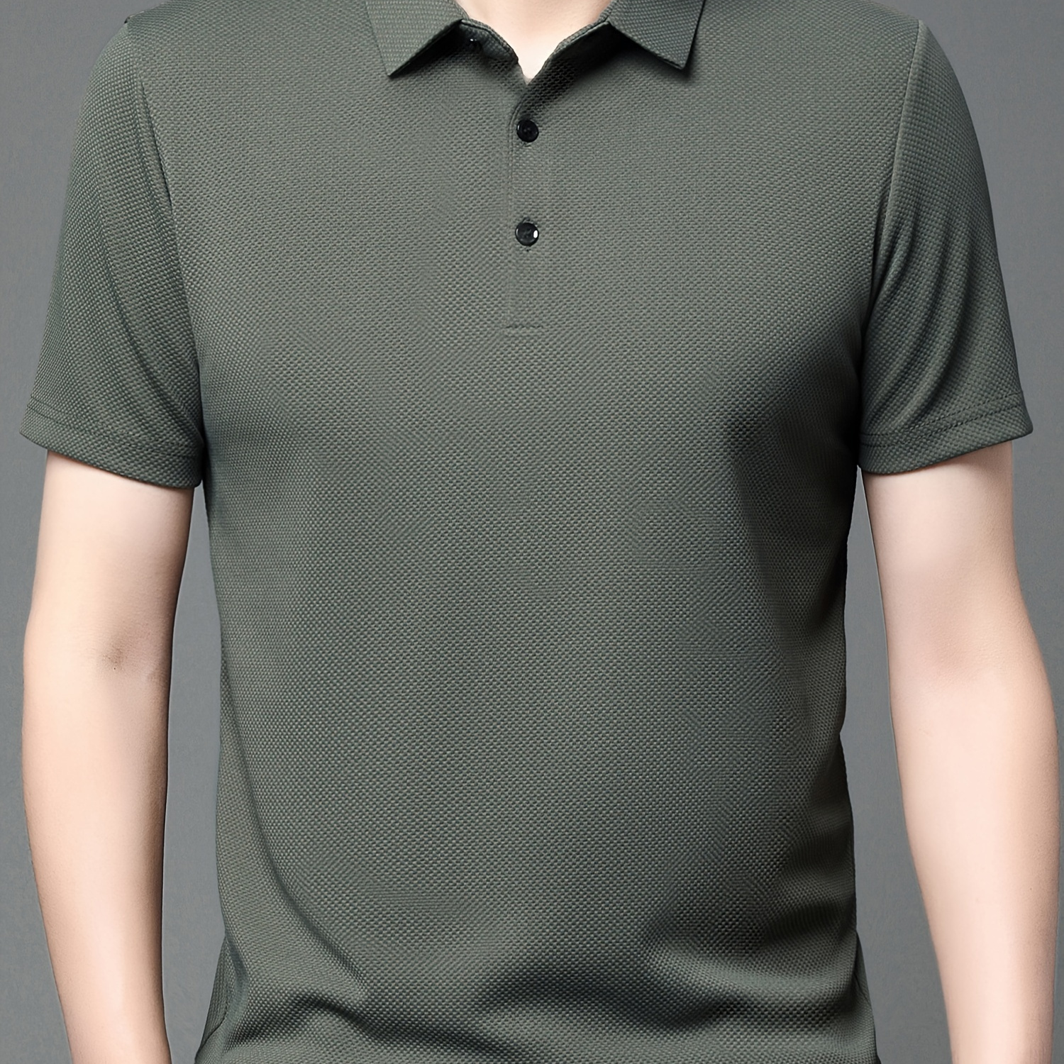 

Men's Solid Business Short Sleeve Golf T-shirt For Summer, Outdoor Sports Tennis Tees For Males