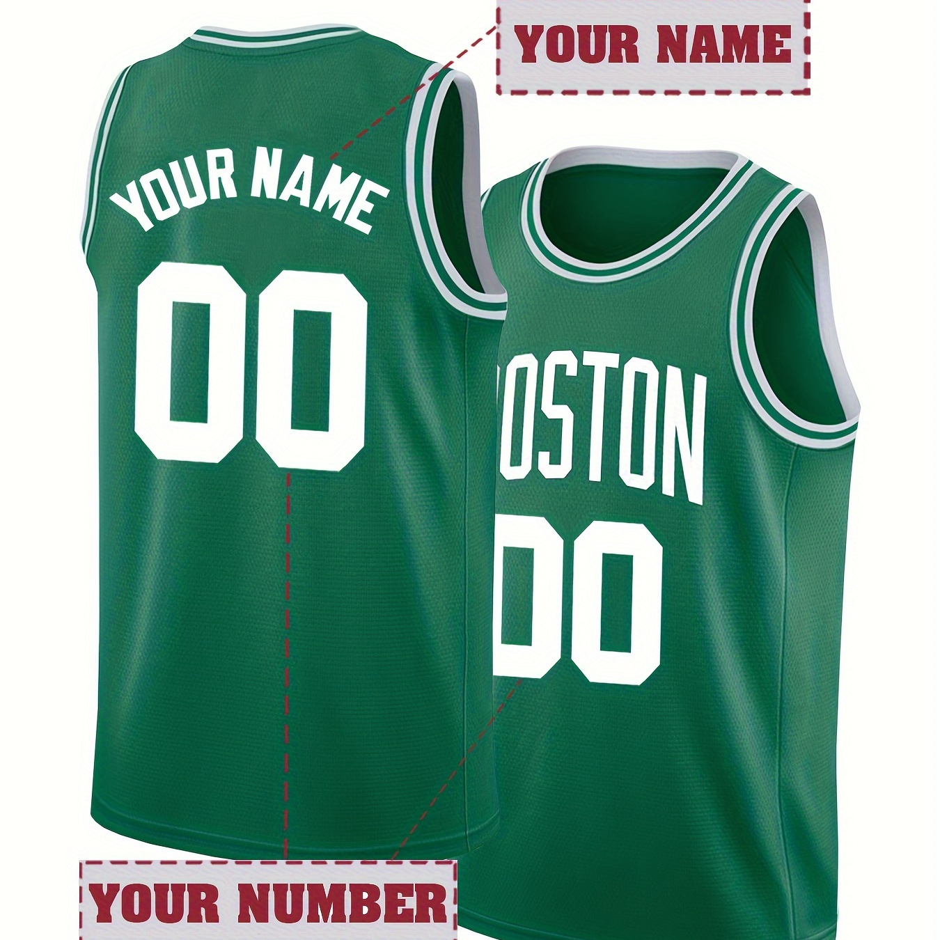 

Customized Name And Number, Men's Sleeveless Basketball Tank Top, Summer Comfy Top For Training And Competition