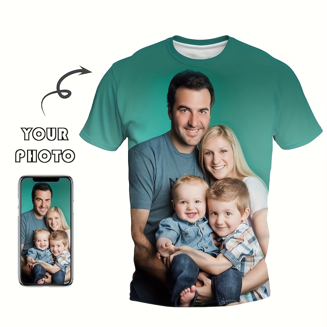 

Plus Size Men's 3d Custom Print T-shirt, Fully Customizable Round Neck Short Sleeve, Summer Casual Short Sleeve, Breathable And Comfortable, Can Customize Patterns, Summer Gift.