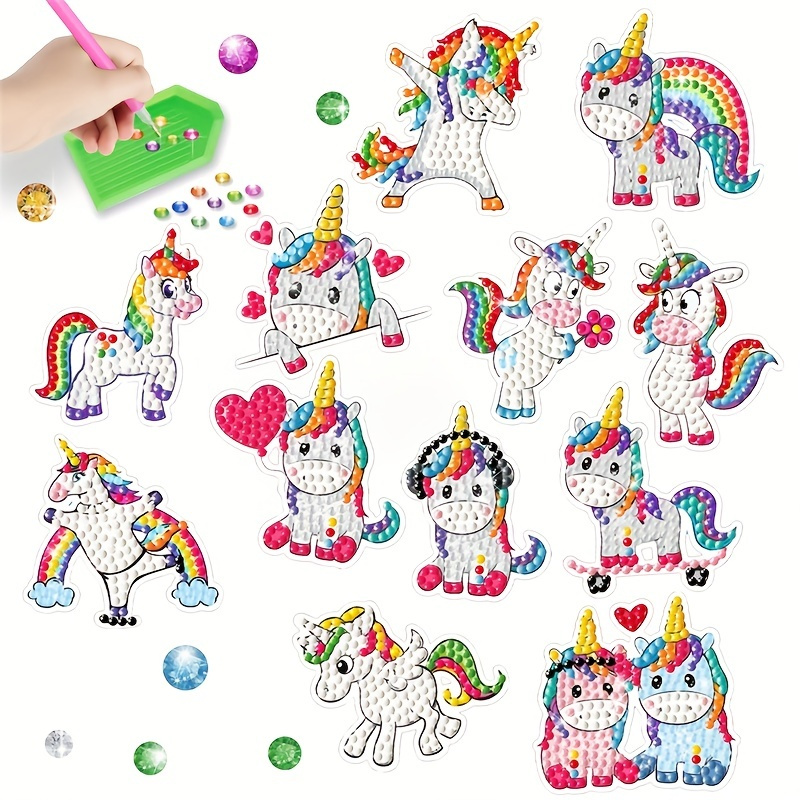 13pcs Kit Adesivi Pittura Diamante 5d Pittura Fai Da Te Con Numeri Gemma  Arte Artigianato Per Bambini E Adulti Kit Mosaico Puntini Diamante Per  Ragazze E Ragazzi (unicorno) - Arte, Artigianato E