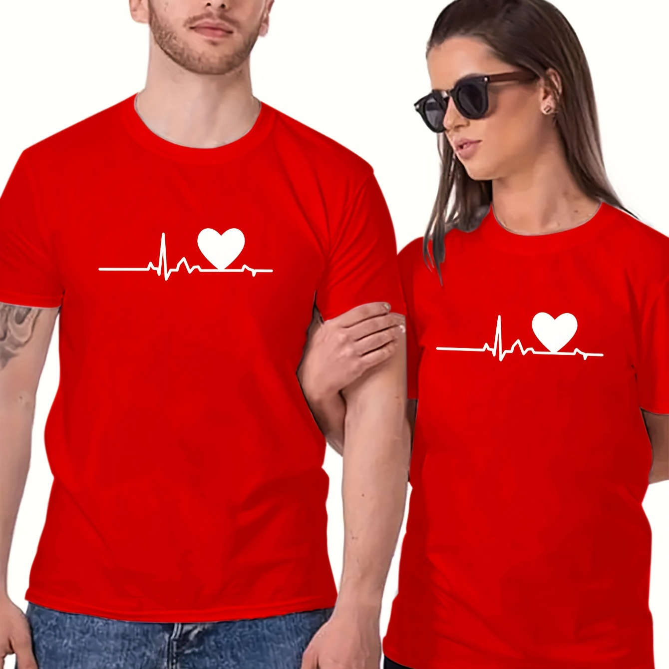 

Romantic Printed Valentine's Day T-shirt-fashion Round Neck, Breathable Short Sleeves, -super Comfortable And Summer, Fashion Gift Ideas.