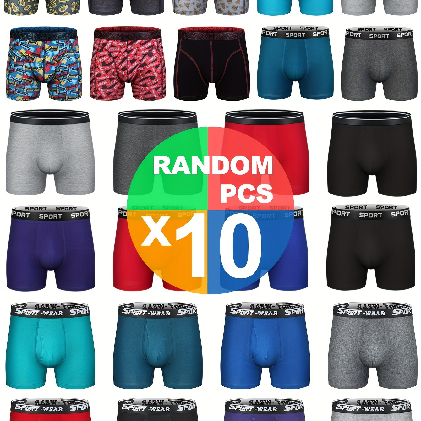 

Mens Boxer Briefs Cotton Underwear Pack No Boxer Briefs 10-pack