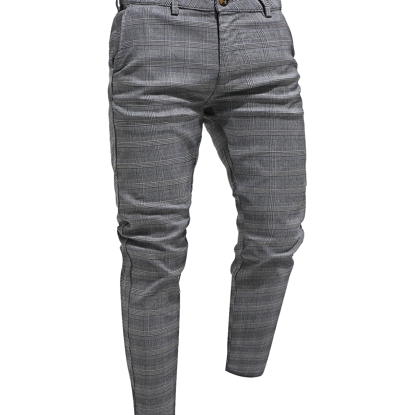 

Men's New Seasonal Striped Woven Print Regular Button Formal Pants, Stylish And Comfortable For Business, Suitable For Parties , Wrinkle-resistant And Popular.