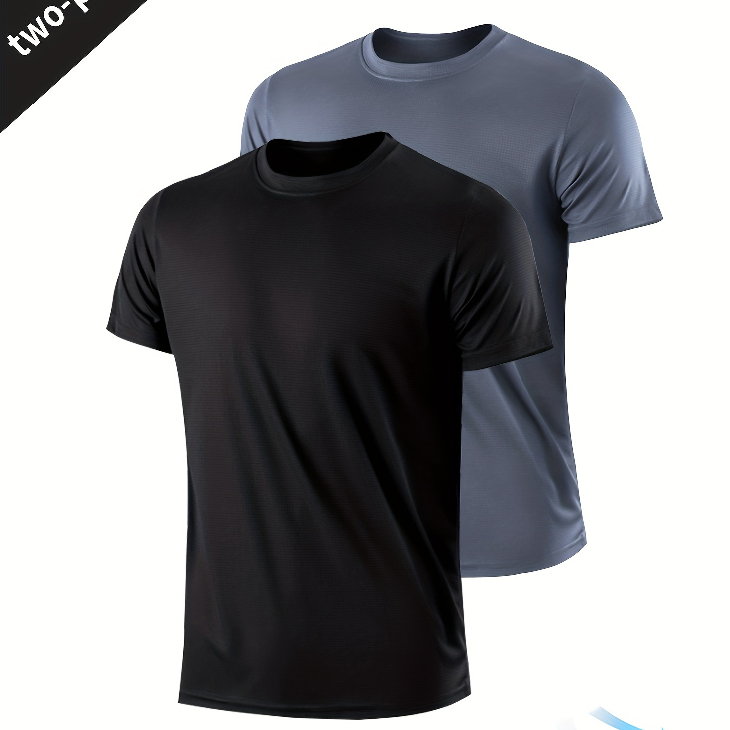

2 pièces, T-shirt de compression à séchage rapide pour homme - Maillot de sport léger et respirant pour la gym en extérieur, la course à pied et la gym